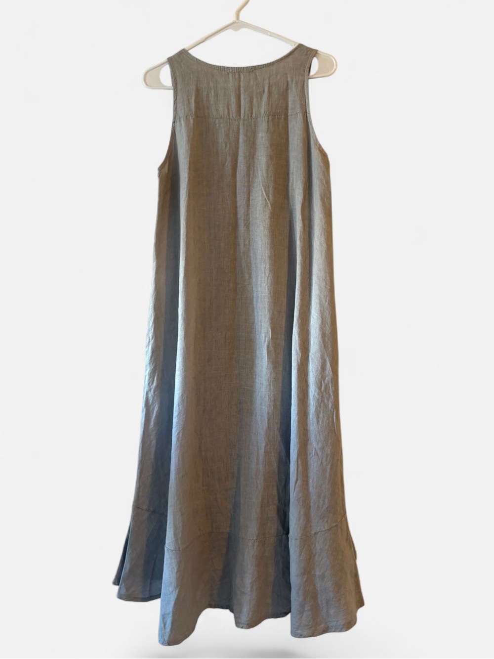 Stella Martin Made in Italy 100% Linen Sleeveless Button Front Midi Dress Size S - Picture 3 of 8